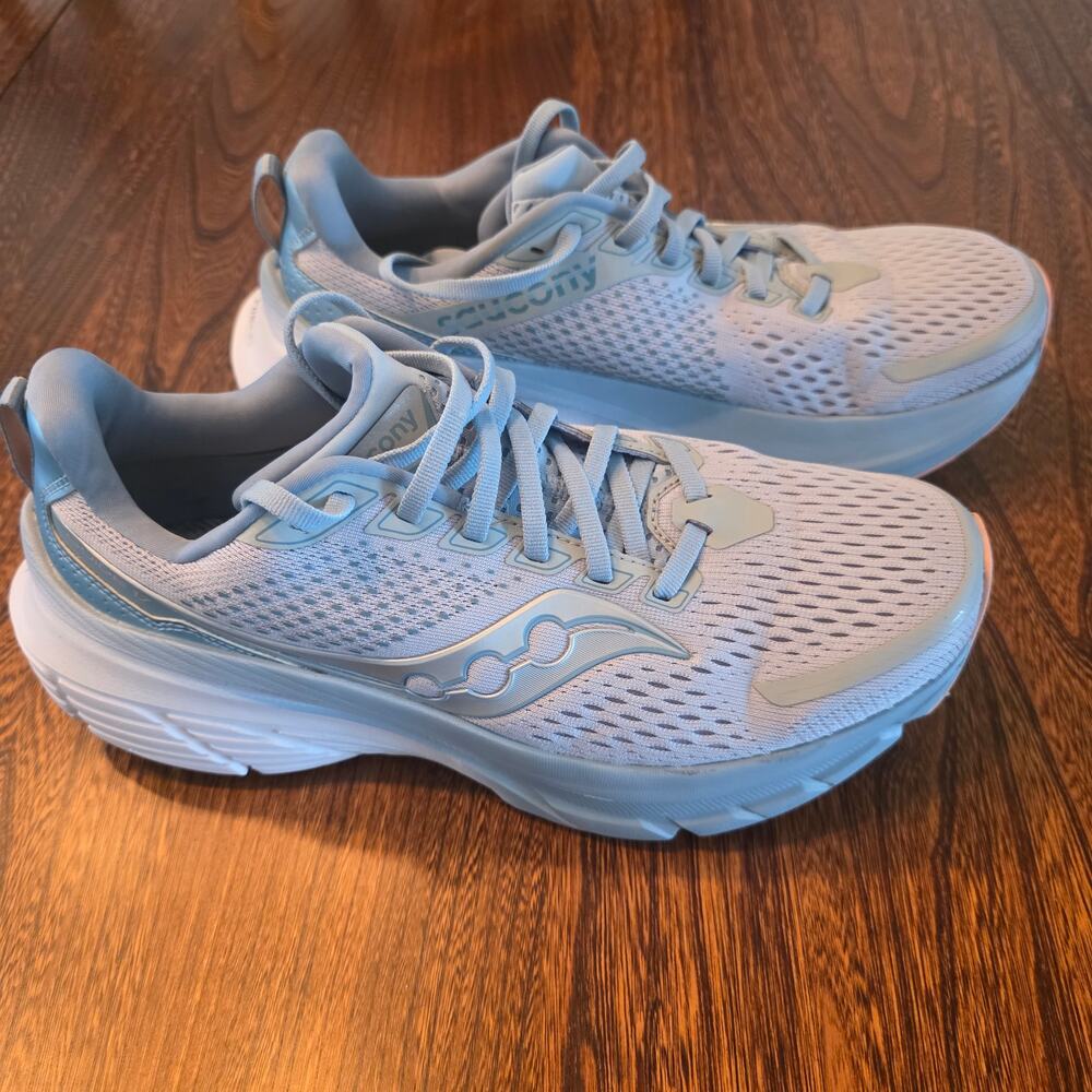 Saucony Guide 17 Running Athletic Shoes Cloud Size 9 No Insoles Grey Blue white - Picture 2 of 7